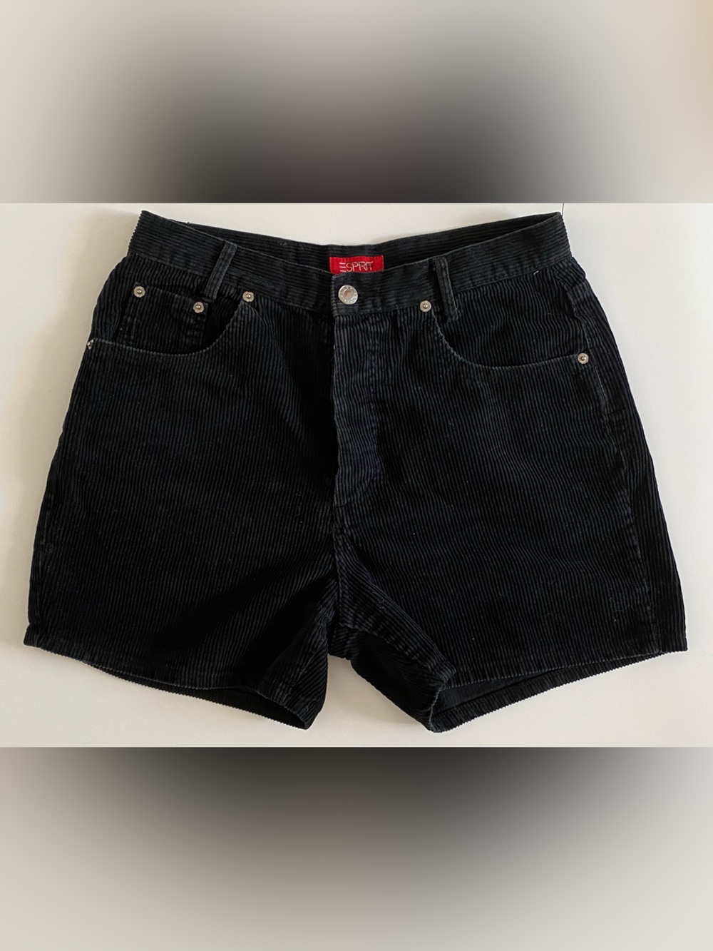 Esprit Black 90s Corduroy Jean Shorts size 11